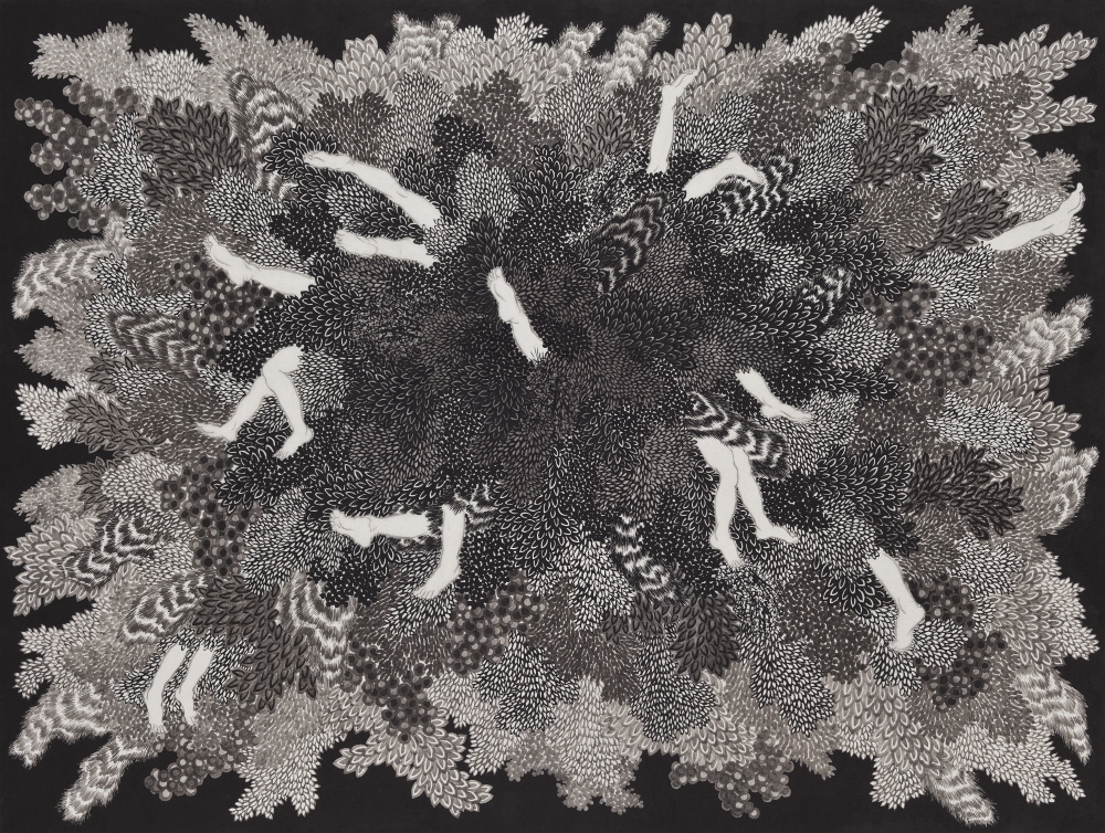 잠수_97x130.3cm_순지에 먹_2014